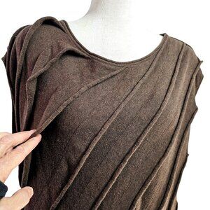 Studio M Drawstring Dress Easy Wear Knit Adjustable Blouson Womens L Brown